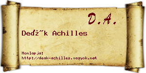 Deák Achilles névjegykártya