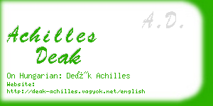 achilles deak business card